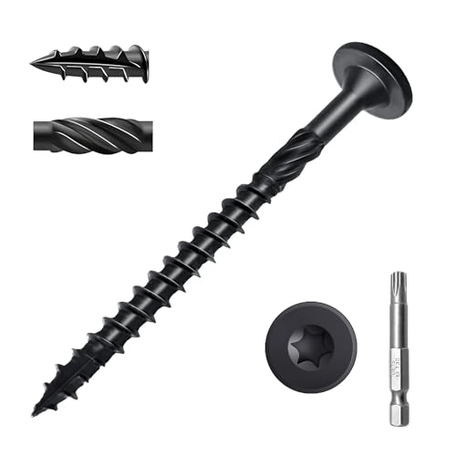 Black Deck Screws 50Pcs 8 inch - color: Black, size: #14×8"