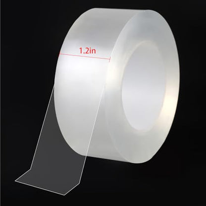 Transparent Weather Sealing Tape, Clear Draft Isolation Film Tape for Door Draft Stopper, Adhesive Tape for Doors, Windows and Shower Glass Gaps - No Residue (1.2 Inch x 16Ft) - size: 1.2in-16ft