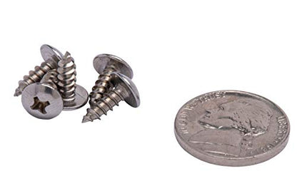 No. 6 x 1/2" Stainless Truss Head Phillips Wood Screw, (100 pc), 18-8 (304) Stainless Steel Sheet Metal Screws, Type A Point, Plain Finish by Bolt Dropper, ssd Screws - size: #6 x 3/8"