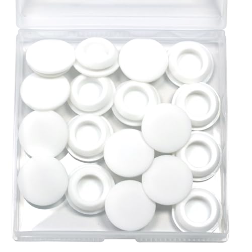 20Pcs 16 mm Silicone Rubber Plugs for 15.5-17.5mm (5/8"-11/16") Round Holes - color: White, size: DH:5/8"(16mm)