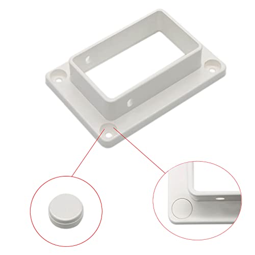 2-Pack 2" x 3.5" Slotted Handrail Bracket Kit, White Vinyl Fence & Railing Brackets with Screws - Easy Mount for Decks, Porches & Walls