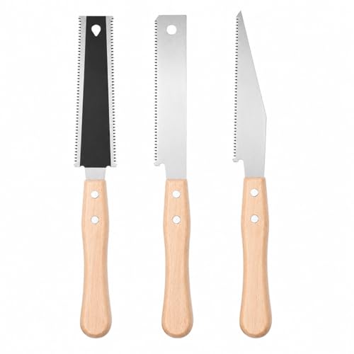 3pcs High-Efficiency Flush Cut for Wood Cutting Small Portable Pull Cutter with Fine Teeth for DIY Woodworking and Tree Trimming