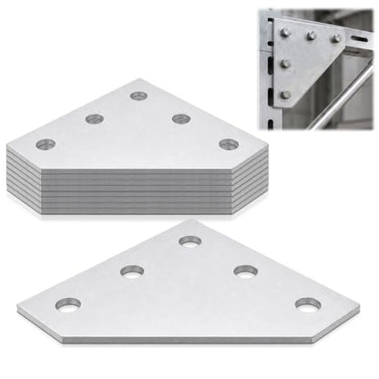 8 Pcs 5-Hole Corner Gusset Plate for 1-5/8" Strut Channel