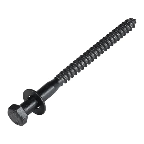 5/16 x 5 (50 Pack) Lag Screw Kit, 50 Screws and 50 Washers, Ceramic Black Ruspert Coating for Exterior Use, Meets ASTM A307 and ASME B18.2.1, Industrial/Commerical Grade by Makers Bolt - size: 5/16 x 5
