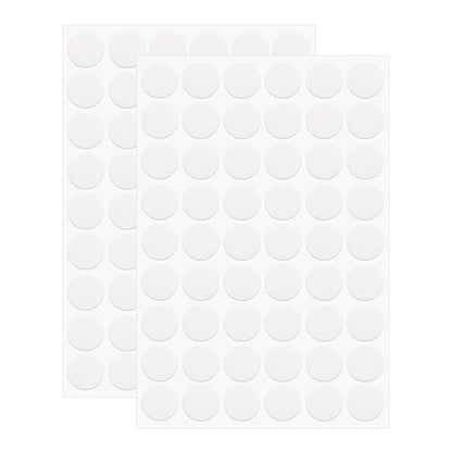 Generic 2 Sheets Screw Hole Covers Stickers 21mm 54 in 1 Self Adhesive Screw Covers Caps Waterproof Dustproof Sticker PVC for Wall Cabinets Desk Screws Furniture Repairing, White