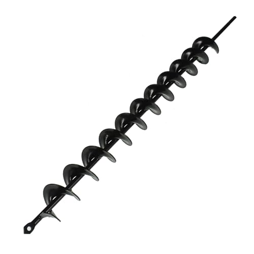 findmall Auger Drill Bit, Earth Auger Bit, 24 Inch Length 2 Inch Width Repid Planter, Yard Gardening Planting Corm Auger, Post or Umbrella Hole Digger for 3/8 Inch Hex Drive Drill - size: 24 x 2 in