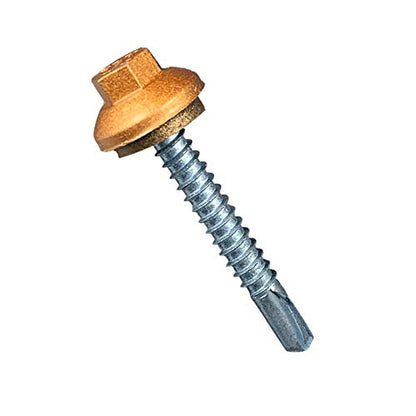 Long Life Roofing Screws (1000 Count) - Metal to Wood & Metal, Domed Cap Head EPDM Washer, Free Hex Bit (#12, Copper, 1000) - color: Copper Metallic, size: #12 Metal to Metal