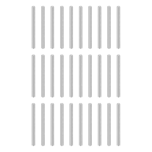 HARFINGTON 50pcs Dowel Pins M1(1mm) x 12mm 304 Stainless Steel Cylindrical Shelf Support Peg Pin Rod Fasten Elements for Metal Devices Wood Furniture DIY Installation, Silver - size: M1 x 12mm