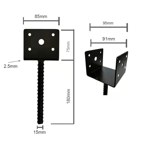 U Shape Fence Post Holder Ground Spike Post, 4 Pack