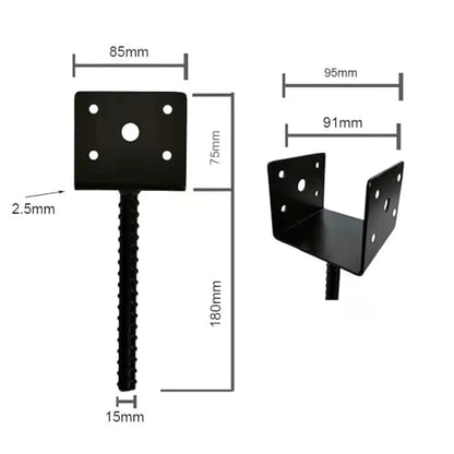 U Shape Fence Post Holder Ground Spike Post, 4 Pack