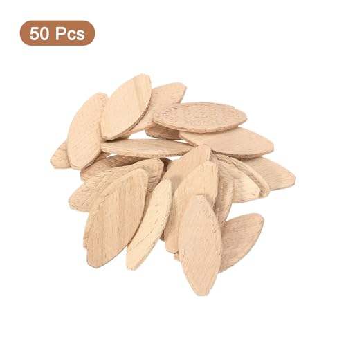 uxcell 50Pcs Wood Joiner Biscuits, 57x24x3.8mm Woodworking Biscuits, Wood Board Docking Tool Joiner Accessories for Carpenters and DIY Projects - size: 57x24x3.8mm