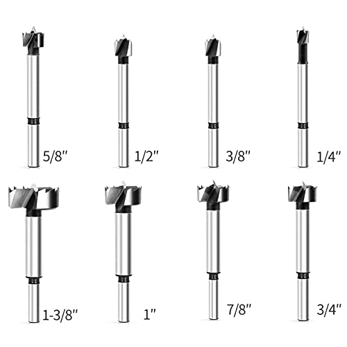 BAIDETS Forstner Bit Set 8Pcs - Forstner Bit Wood Drilling, Forstner Drill Bit with Center Positioning - size: 8 PCS