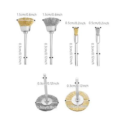 36Pcs Wire Brushes Set Brass & Steel Rotary Tool Brushes
