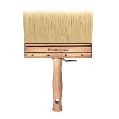 Deck Stain Brush 6", Attachable Paint Brush with Wooden Handle - color: 6 Inch