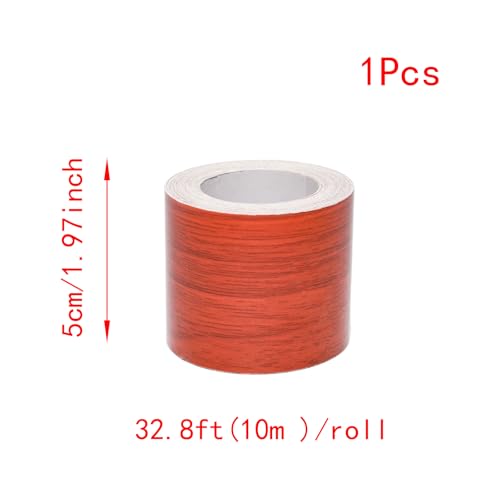 Lilaly 2 inches x 32 feet Wood Grain Repair Tape,Wood Grain Tape,Widely Used for Tables, Doors, Floor and DIY(Redwood) - color: Redwood