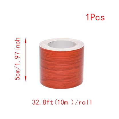 Lilaly 2 inches x 32 feet Wood Grain Repair Tape,Wood Grain Tape,Widely Used for Tables, Doors, Floor and DIY(Redwood) - color: Redwood