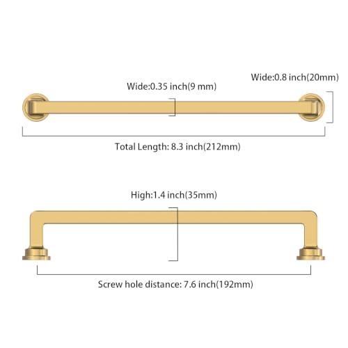 10 Pack 7.5 Inch Champagne Bronze Cabinet Pulls, Kitchen Hardware - color: Champagne Bronze, size: 7.5" Hole Center