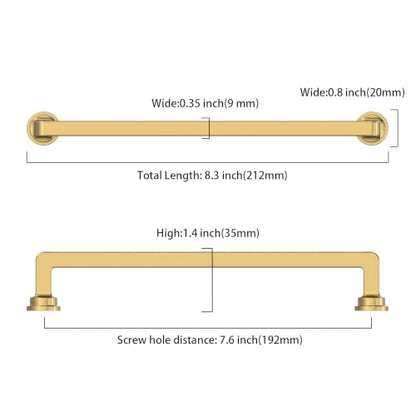 10 Pack 7.5 Inch Champagne Bronze Cabinet Pulls, Kitchen Hardware - color: Champagne Bronze, size: 7.5" Hole Center