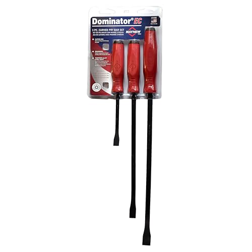 Mayhew Tools 31090 Dominator Economy Curved Pry Bar, Red, Small 3-Piece Set - size: Small 3-Piece Set