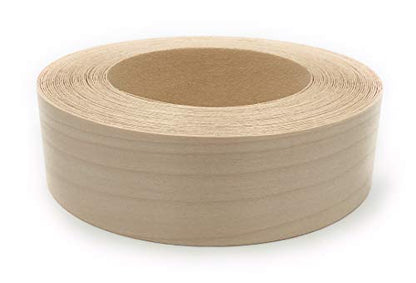 Edge Supply Birch Preglued 1 1/2" X 50' Roll, Wood Veneer Edge Banding, Flexible Wood Tape, Easy Application Iron On with Hot Melt Adhesive. Smooth Sanded Finish. High Quality. Made in USA.
