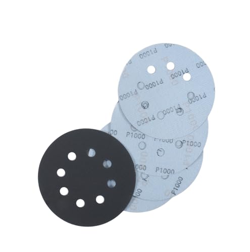 40 Pcs 5 Inch 8 Hole 1000 Grit Wet and Dry Sanding Discs, Round Hook and Loop Disc Sandpaper for Random Orbital Sanders - style: 1000 Grit