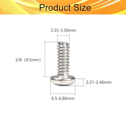 100PCS #6-32 x 3/8" Machine Screws, Phillips Pan Head, 304 Stainless Steel - size: 6#-32 x 3/8"