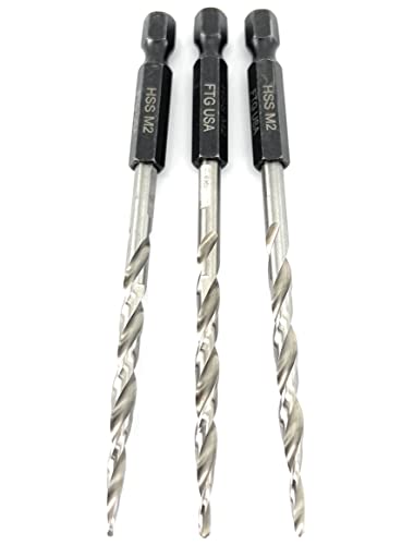 FTG USA 3Pc #8 (11/64") Replacement Countersink Drill Bit Set Tapered Bits - size: #8 (11/64"), style: 3 Bits w/o cutter