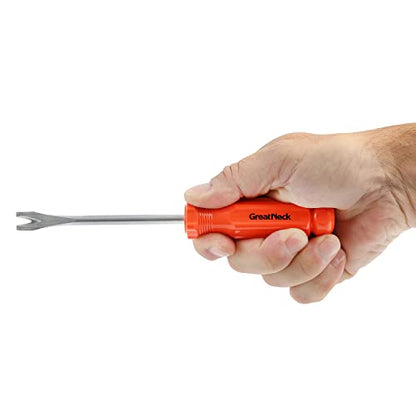 GreatNeck Tack Lifter, Nail Puller for Lifting Carpet, Trim Removal Tool, Impact Resistant Acetate Handle, 4-Inch Cr-V Steel Shaft