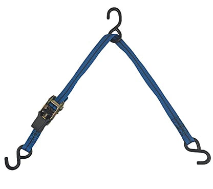 Cajun Tie Downs 3-Point Ratchet Tie Down Strap, Jet Ski, Sea Doo & Wave Runner Transom Straps, Vinyl S-Hooks, Made in USA, Blue, 12 ft - color: Blue, size: 12 Feet