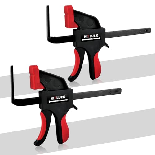 Track Saw Clamp, KITLUCK Quick Release Guide Rail Clamp for Circular Saw Guide Rail System, 6" Clamping Thickness, Universal Wood Track Clamps for Woodworking-2 Pcs