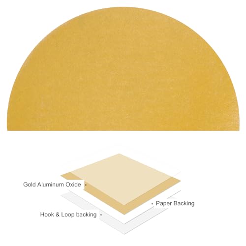 50pcs No Hole Sanding Discs- [ 3 Inch 500 Grit ] Round Hook and Loop Grip Sanding Pads Sheet Sandpaper for Automotive Woodworking Metal Polishing Use| Gold, Aluminum Oxide - size: 500 grit