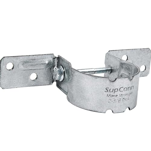 2-3/8" Fence Bracket,50Pcs Galvanized Pipe Grip Tie for Metal Posts - size: 50pcs