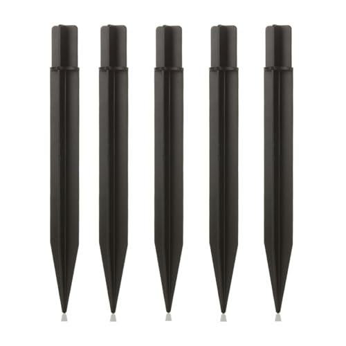 Must Measure First! Fits ONLY 0.83" Inner Diameter Solar Ground Spikes - 8.25" ABS Replacement Stakes for Garden Pathway Lights (Black-5PACK) - color: Black-5PACK