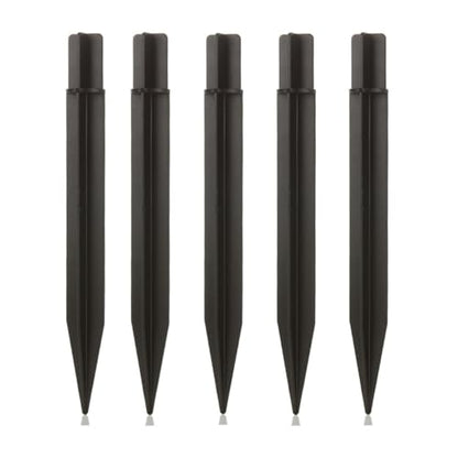 Must Measure First! Fits ONLY 0.83" Inner Diameter Solar Ground Spikes - 8.25" ABS Replacement Stakes for Garden Pathway Lights (Black-5PACK) - color: Black-5PACK