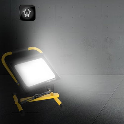100W LED Work Light with Stand, 12,000LM, 6000K, 16ft Cord & Plug - size: 100W