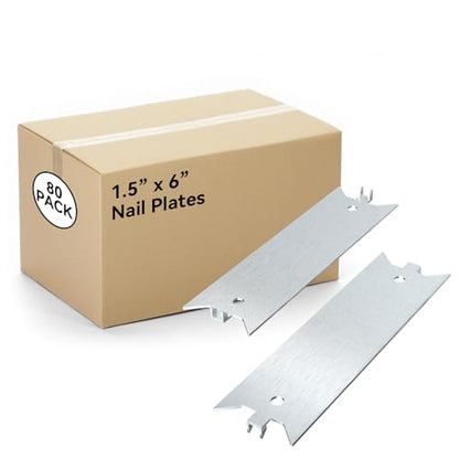 80 PCS 6 Inch Nail Plates for Wood Studs, Nail Guards Protector for Studs - size: 6 x 1.5 Inch