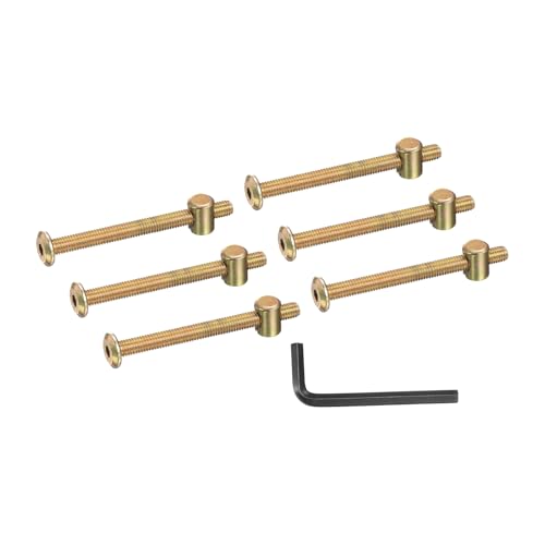 PATIKIL Bunk Bed Bolts and Nuts Kit M6x70mm Furniture Bolts Hex Drive 6Set - size: M6x70mm
