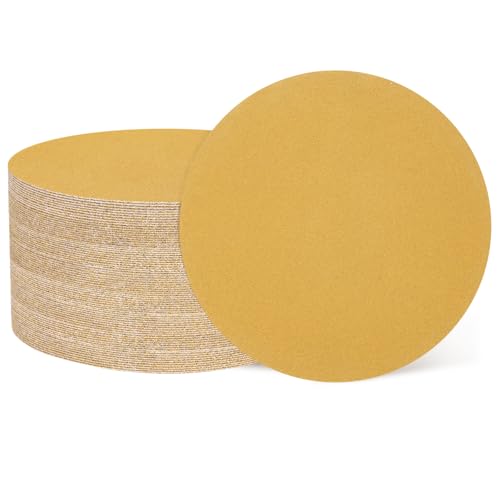 HARFINGTON 100 Pcs 5 Inch Sanding Discs 150 Grit Yellow Aluminum Oxide - size: 5 Inch(150 Grit)