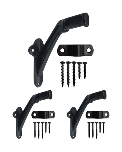 Commercial Handrail Bracket Wall Mounted Oil Rubbed Bronze Black, 3 Pack | HOWTOOL