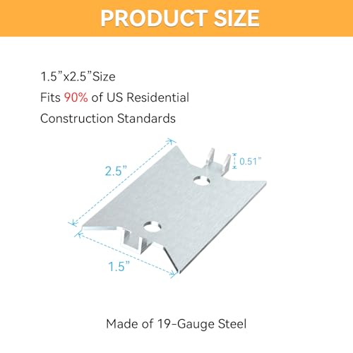 200 PCS 2.5" Nail Plates for Wood Studs, Nail Guards Protector for Studs - size: 2.5 x 1.5 Inch