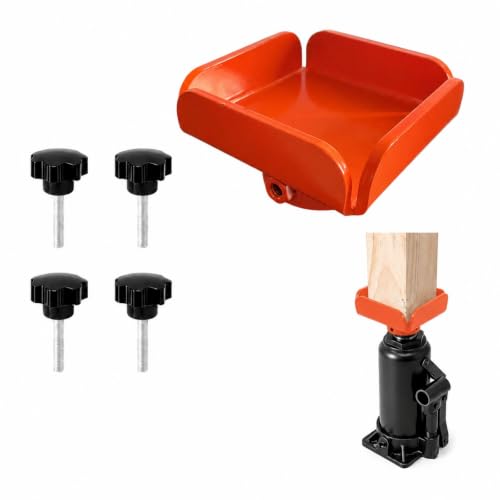 Bottle Jack Post Adapter for 4x4 Wood Beams, Steel Bracket, Centering Pin