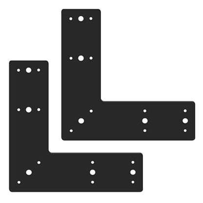2pcs 10x10 L Post Timber Bracket for Wood 4x4 Black Mending Plate - size: L-10x10