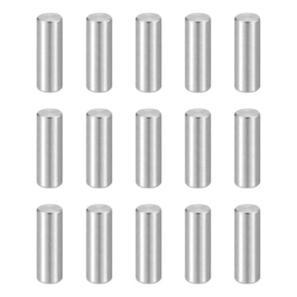HARFINGTON 15pcs Dowel Pins M4(4mm) x 12mm 304 Stainless Steel Cylindrical Shelf Support Peg Pin Rod Fasten Elements for Metal Devices Wood Furniture DIY Installation, Silver - size: M4 x 12mm