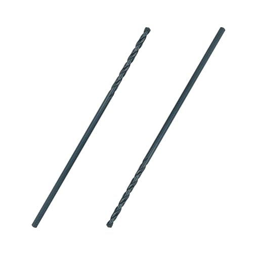 Greycore Tools 5/32 Inch x 6 Inch Black Oxide Aircraft Extension Bit 2-Pack – Long Drill Bit for Steel, Wood, Plastic and Aluminum - Round Shank, Split Point (5/32" x 6") - size: 5/32" x 6"