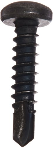 Small Parts-0812KQPB Steel Self-Drilling Screw, Black Oxide Finish, Pan Head, Square Drive, #2 Drill Point, #8-18 Thread Size, 3/4" Length (Pack of 100)