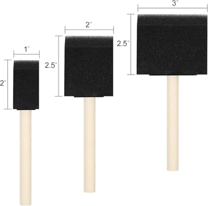 10 Pack Foam Brush Set – Assorted Sizes: 1 inch, 2 inch, 3 inch, 4 inch – Disposable Brushes for Paint, Varnish & Polyurethane – Lightweight Wood Handles