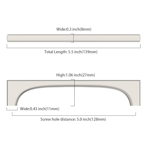 Asidrama 10 Pack 5 Inch(128mm) Brushed Satin Nickel Cabinet pulls Kitchen Cabinet Handles, Cabinet Pulls Kitchen Cabinet Hardware for Cupboard Drawer Pulls 2321 - color: Brushed Satin Nickel, size: 5" Hole Center, style: 10 Pack