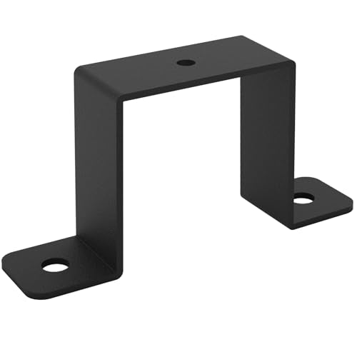 4Pcs Square Pipe Clamp, Black Strap Post Ties Brackets, U Shaped Connector Bracket, Wood Deck Fence Post Tie for Water Pipes, Balcony Railing, Stairs Railing - size: 2"x2"