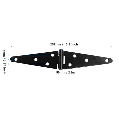 Hordion 4Pcs Strap Hinge Shed Door Hinges, 5 Inch Heavy Duty Gate Hinges - size: 5 Inch, 4Pcs
