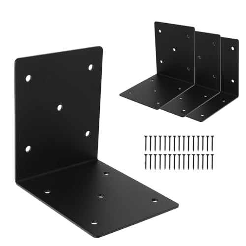 4 Pcs 6"x6"x5" L Right Angle Bracket, Heavy Duty Steel 3MM - size: L-6''X6''X5''